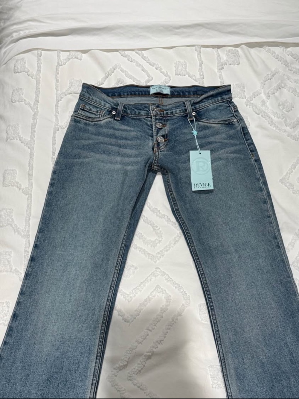 REVICE Straight Leg Jeans in Medium Blue Wash